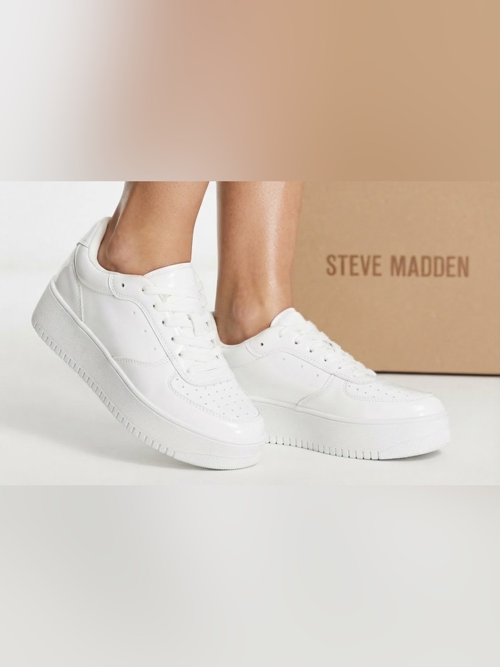 Authentic Steve Madden faux leather platform sneakers sz 10